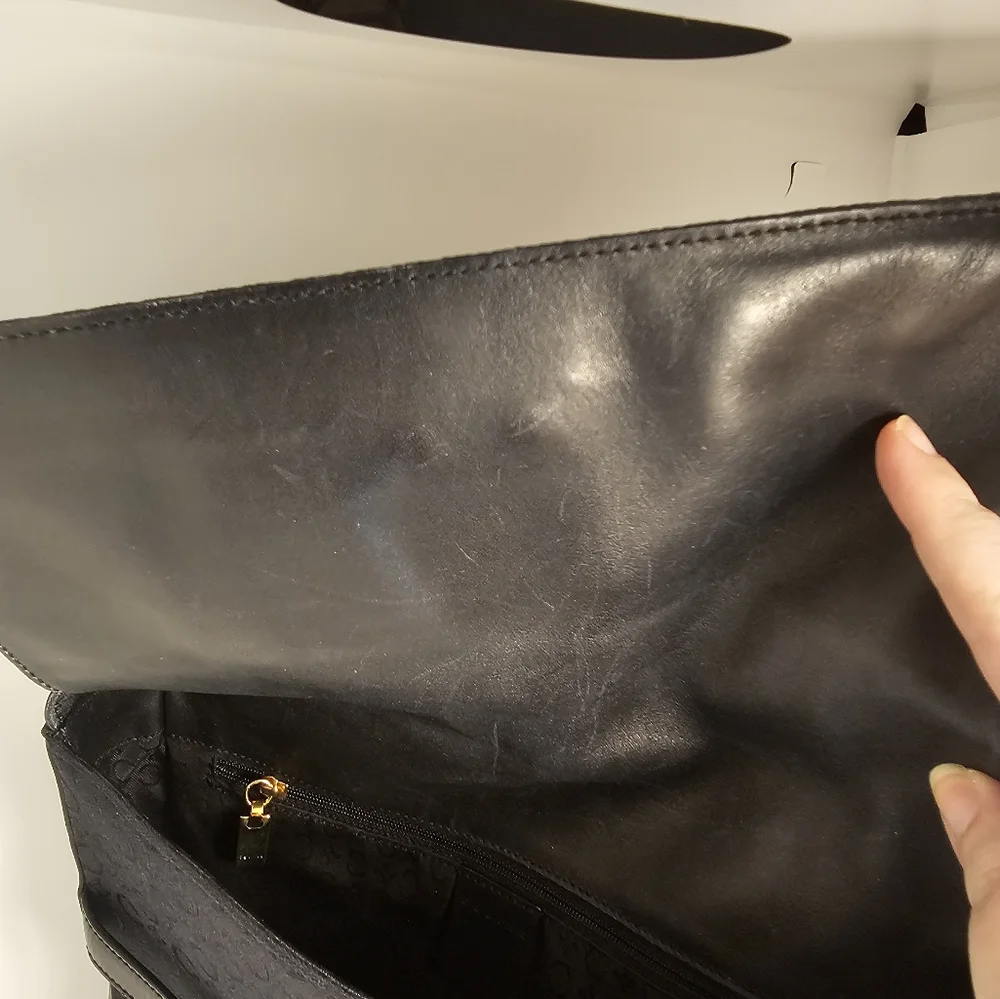 Celine Black and Gold Shoulder Bag EUC